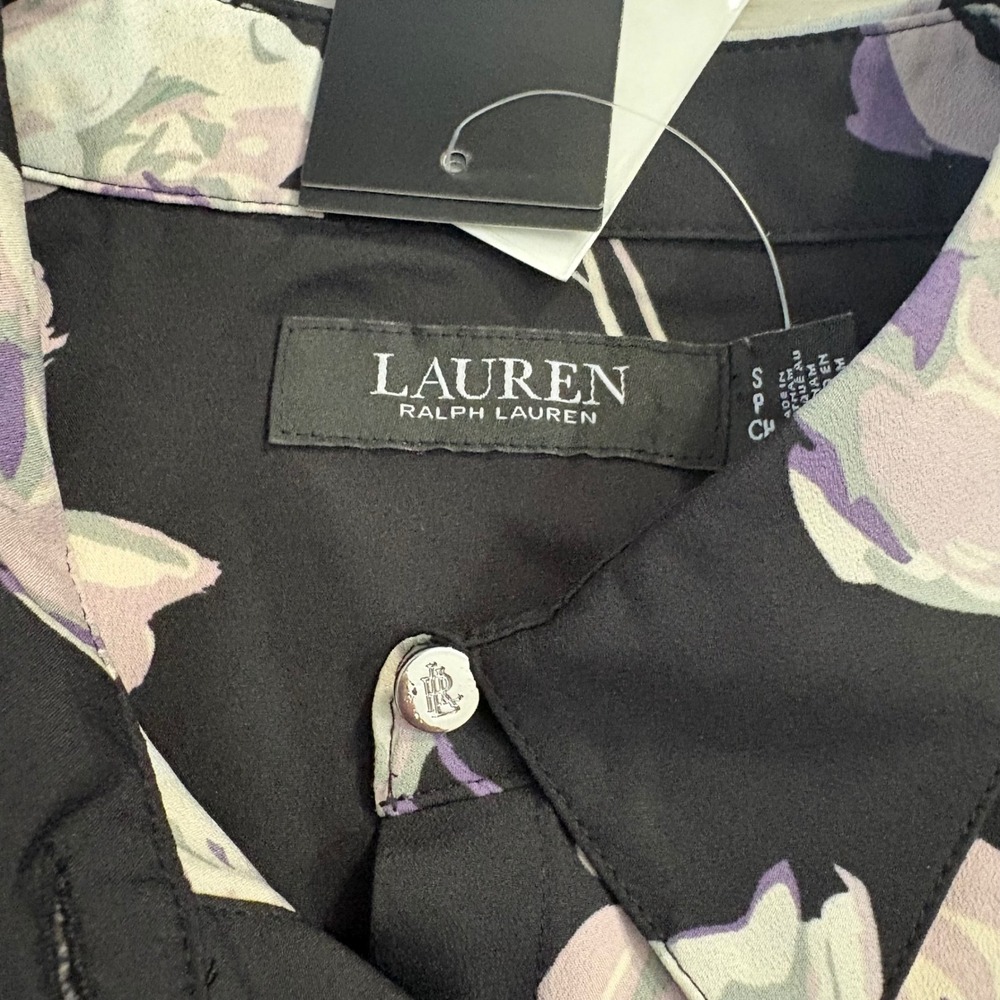 Lauren Ralph Lauren Shirt Women Floral Button Down Long Sleeve Blouse Size S NWT - Picture 12 of 16